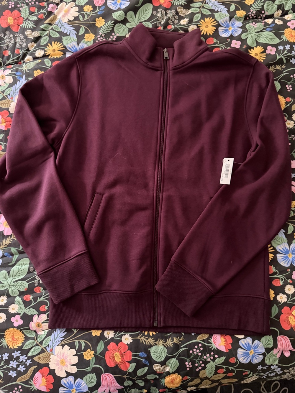 Amazon Essentials Men's Full-Zip Sweatshirt Jacket - Burgundy